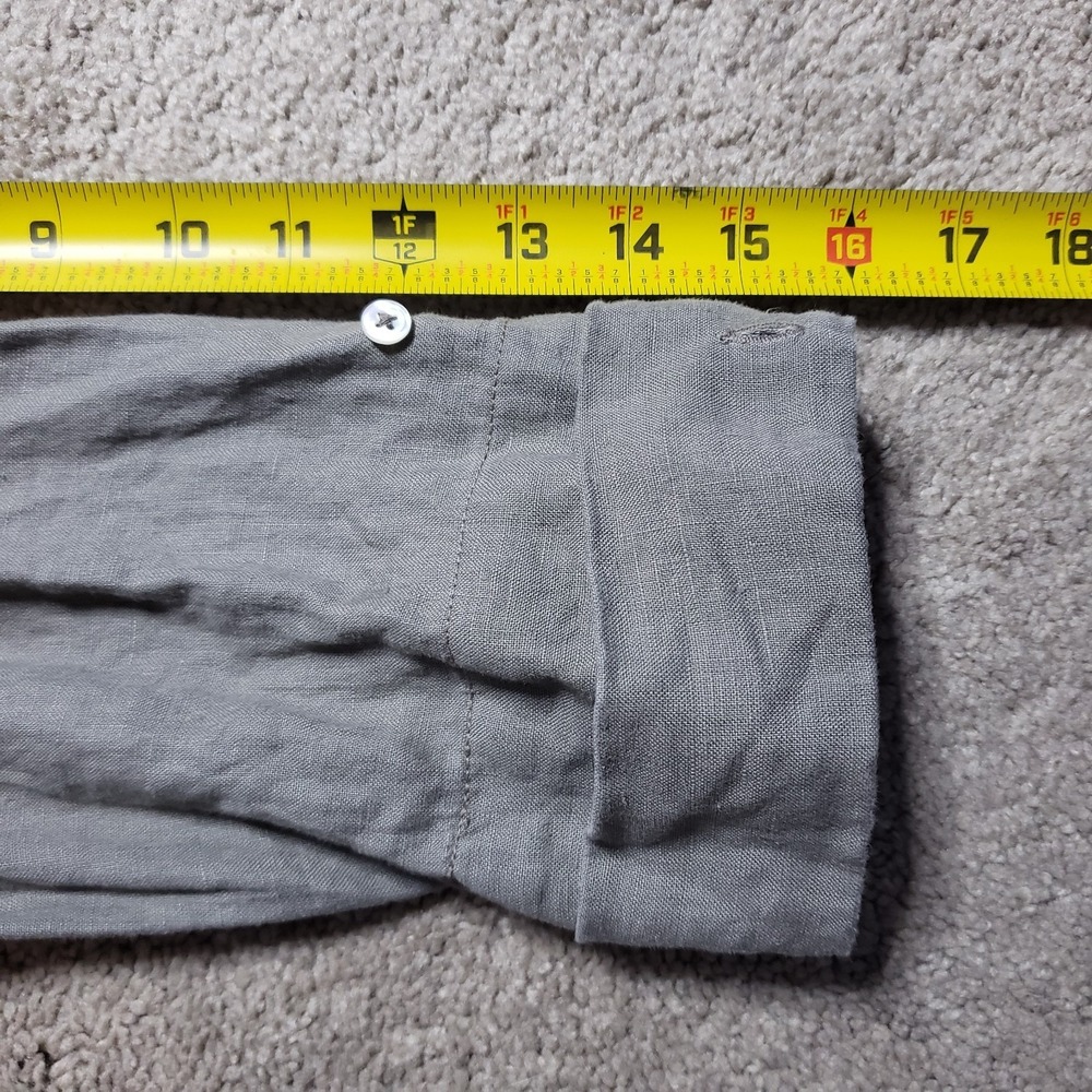 James Perse 100% Linen Shirt Dress Womens 3 (L) Gray Button Front Drop Tie Waist - Picture 11 of 15